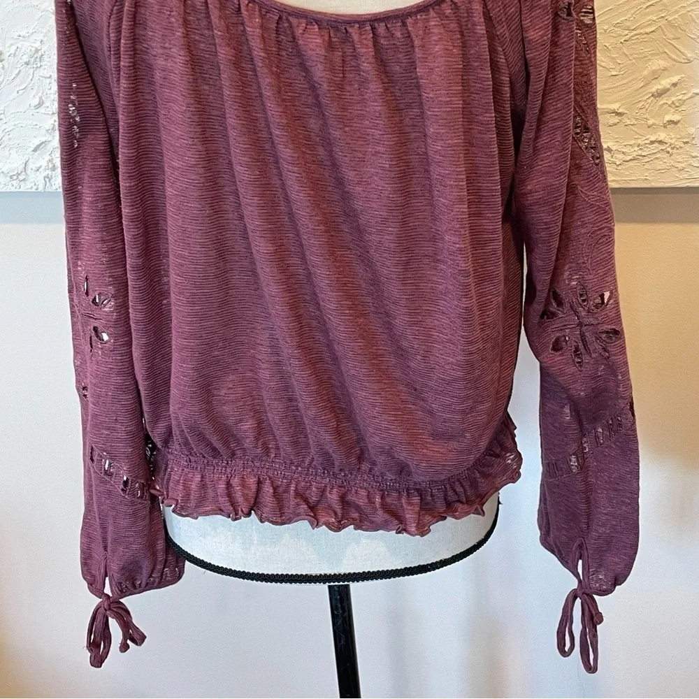 Free People Women's Fpx Jewel Blouse Top Blouse Long Sleeve Sz Small.